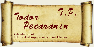 Todor Pećaranin vizit kartica